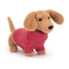 JELLYCAT PINK SWEATER SAUSAGE DOG